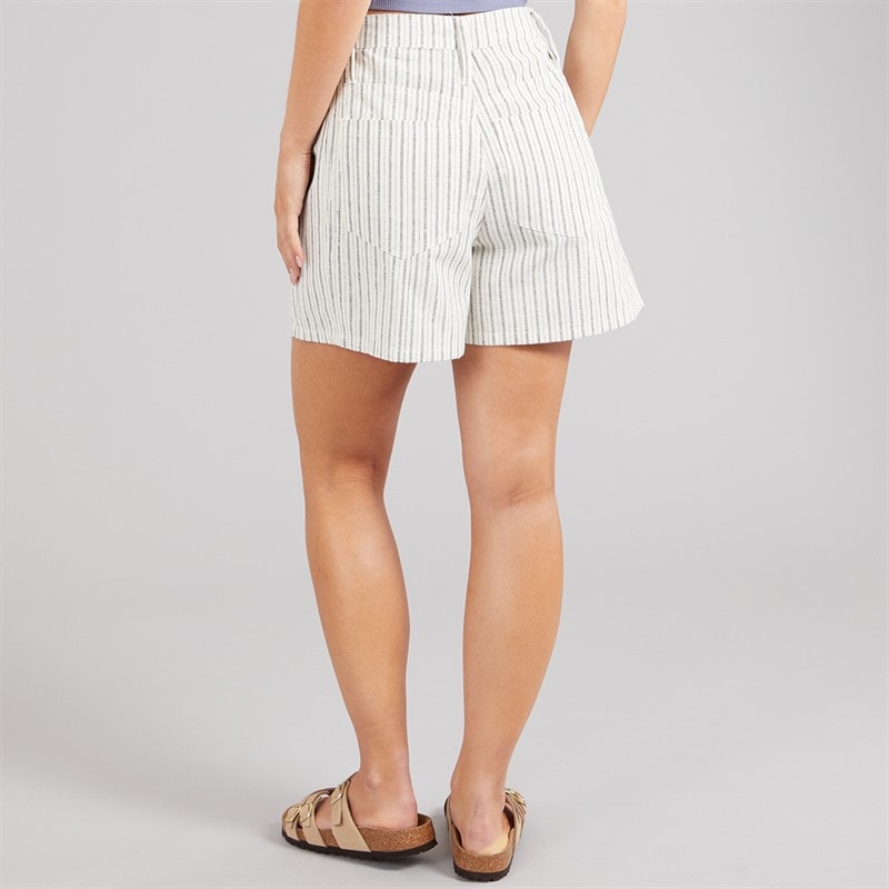 Brave Soul Womens Ziana Tailored Shorts Cream/Black - Image 2