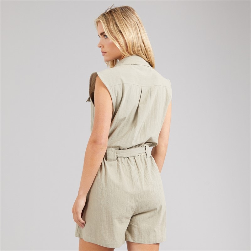 Brave Soul Womens Cora Playsuit Khaki - Image 2