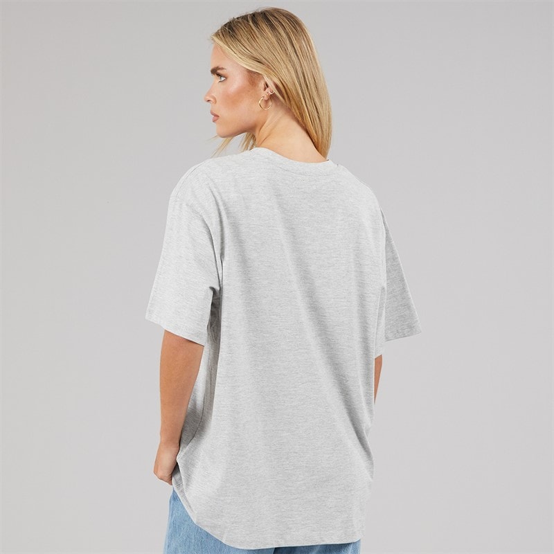 Brave Soul Womens Ascot Oversized T-Shirt Silver Grey Marl - Image 2