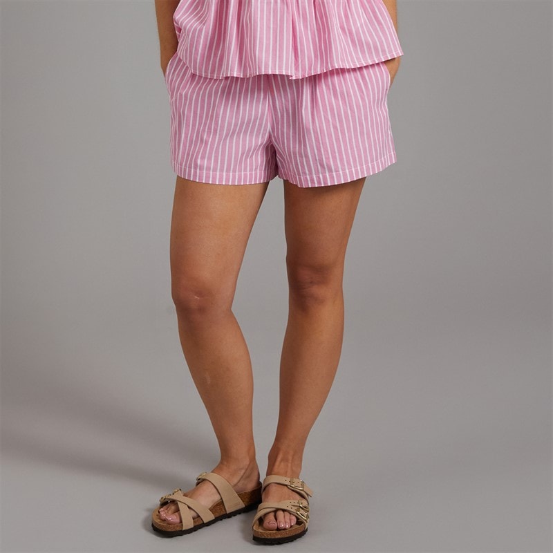 Brave Soul Womens Bella Mini Shorts Pink/White
