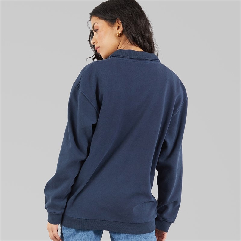 Brave Soul Womens Quarter Zip Sweatshirt Navy - Image 2
