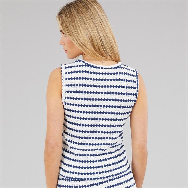 Brave Soul Womens Lynus Vest Cream/Navy - Image 2