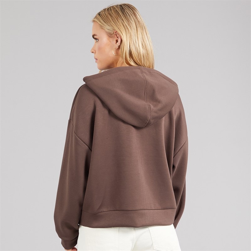 Brave Soul Womens Julie Zip Through Hoodie Chocolate - Image 2