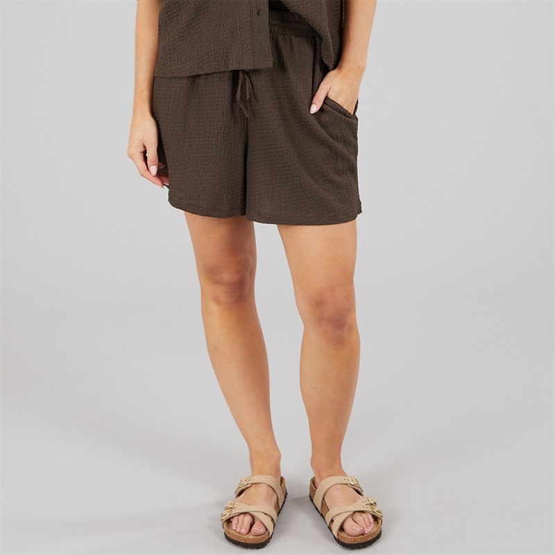 Brave Soul Womens Tara Mini Shorts Chocolate