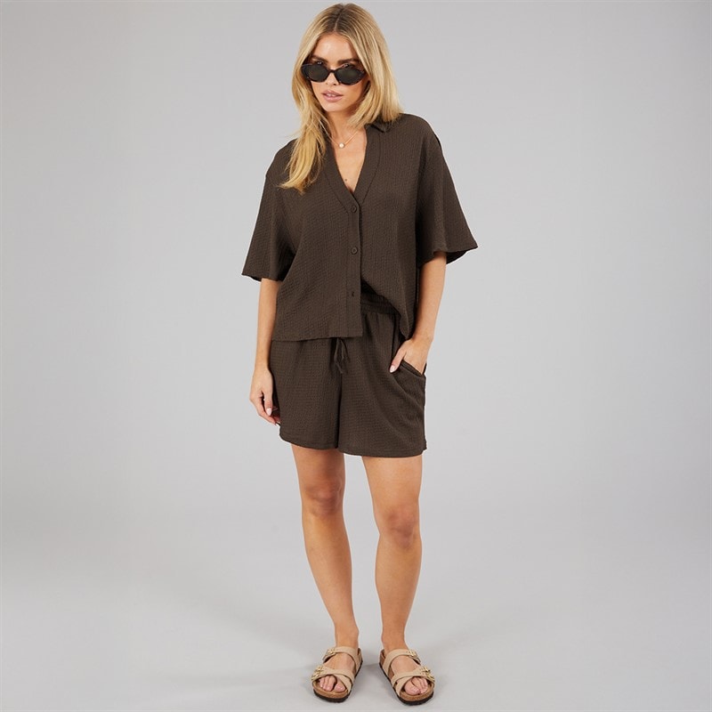 Brave Soul Womens Tara Mini Shorts Chocolate - Image 4