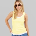 Brave Soul Womens Stella Vest Lemon/White
