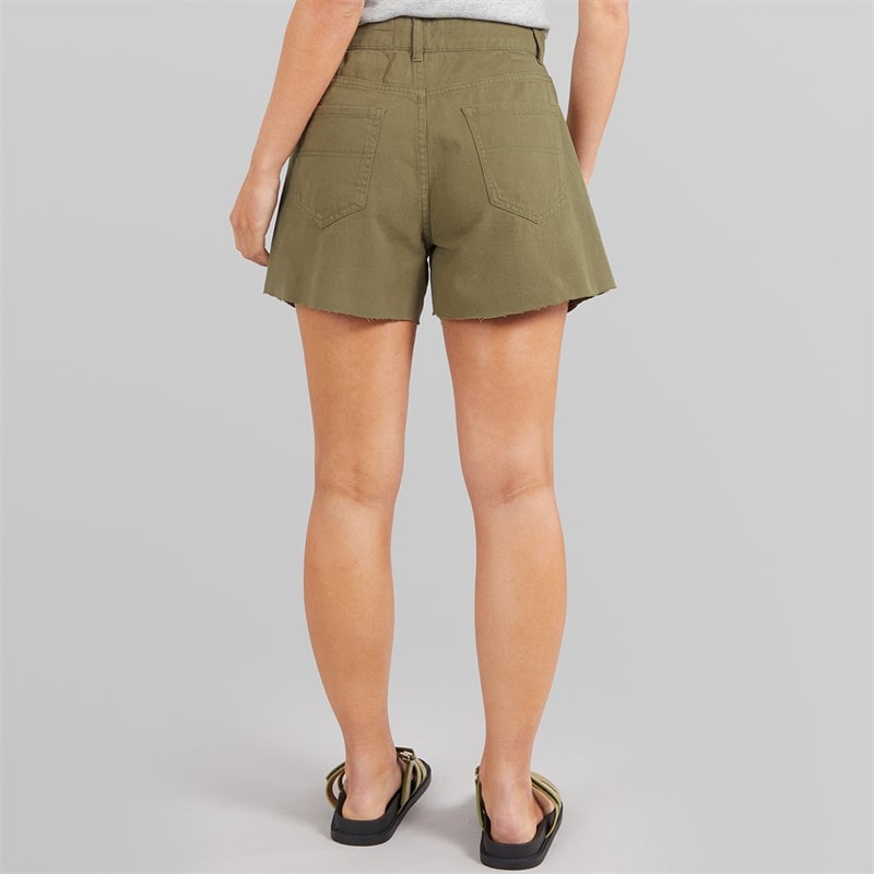 Brave Soul Womens Louise Denim Shorts Khaki - Image 2