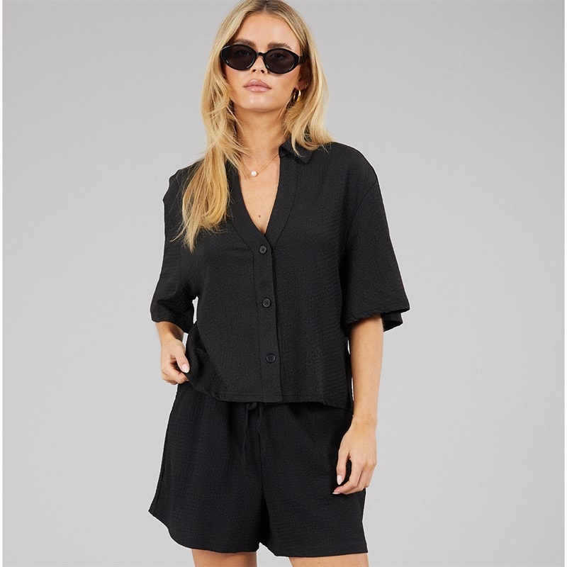 Brave Soul Womens Tara Short Sleeve Shirt Black - Image 3