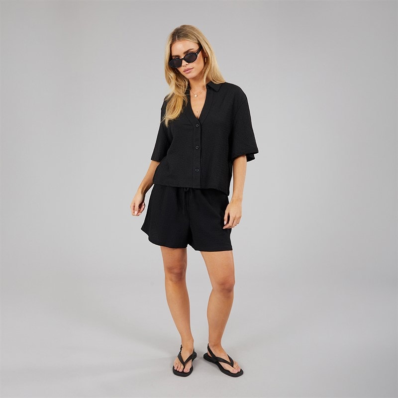 Brave Soul Womens Tara Short Sleeve Shirt Black - Image 4