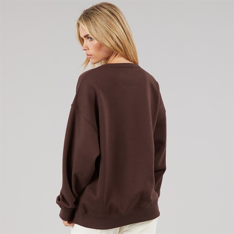 Brave Soul Womens Arlo Sweatshirt Chocolate/Blue - Image 2