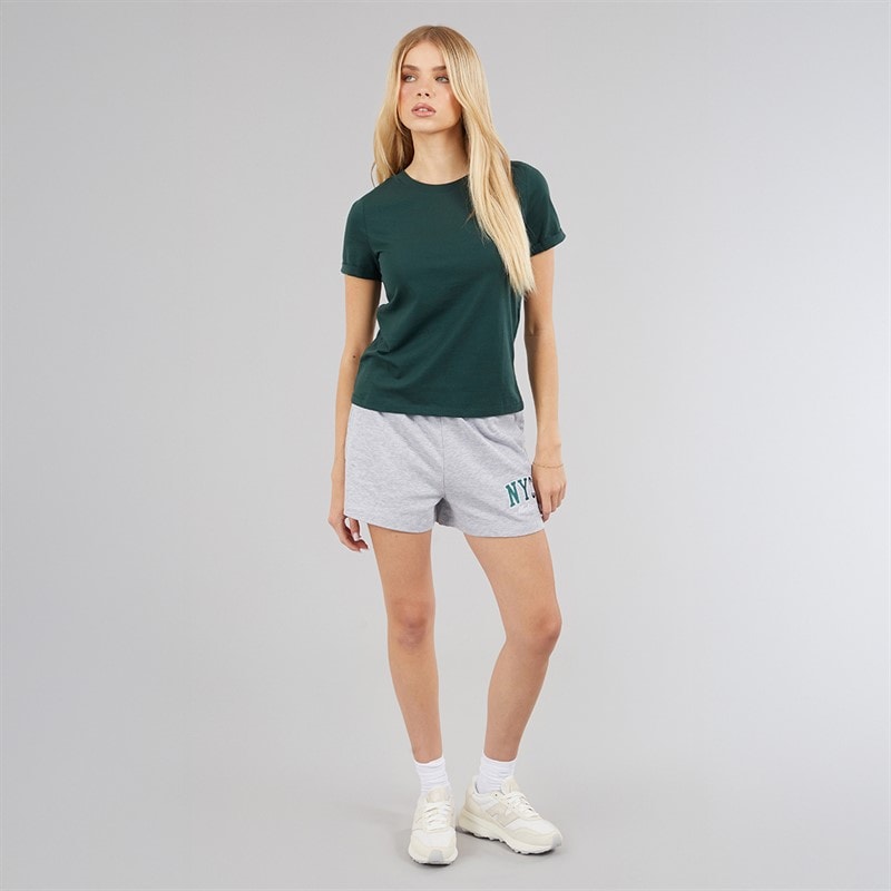 Brave Soul Womens Fraser Drawstring Shorts Grey Marl/Green - Image 3