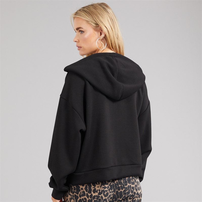Brave Soul Womens Julie Zip Through Hoodie Black - Image 2
