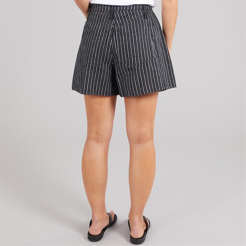 Brave Soul Womens Ziana Tailored Shorts Black/Cream - Image 2