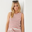 Brave Soul Womens Lynus Vest Cream/Red