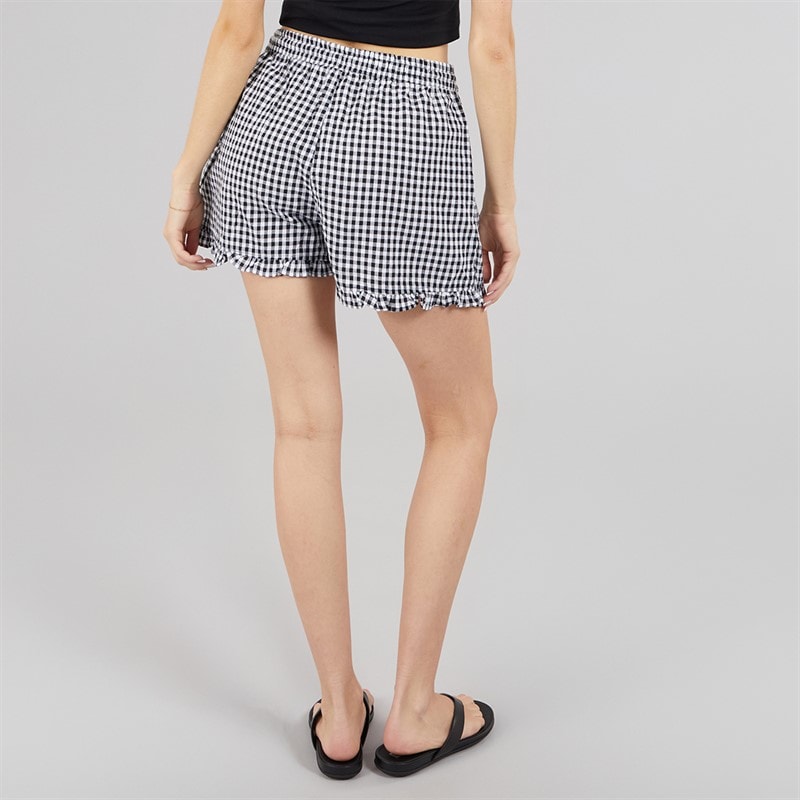 Brave Soul Womens Detroit Mini Shorts Black/White - Image 2