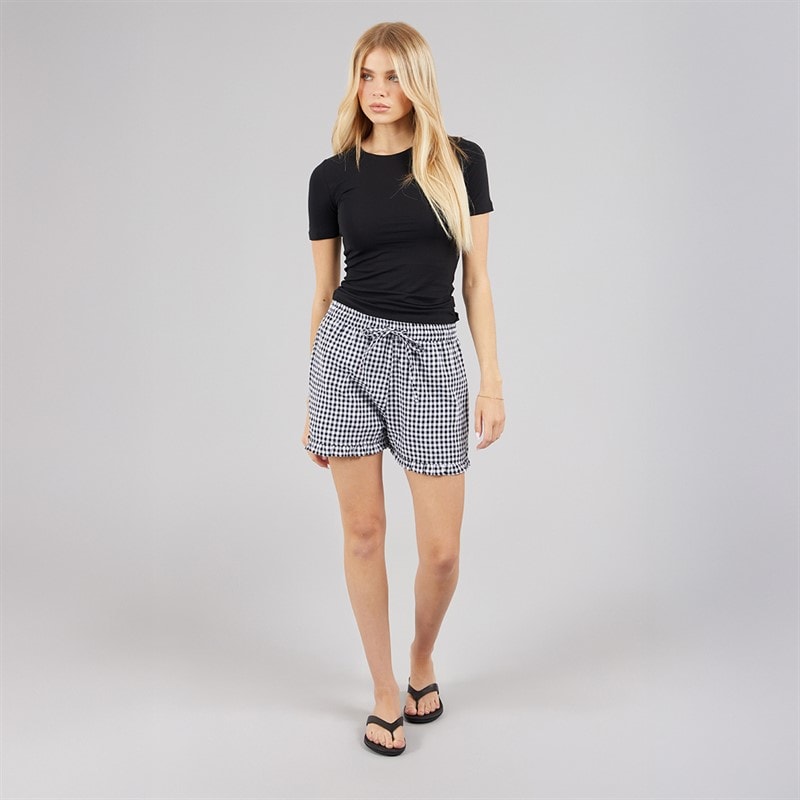 Brave Soul Womens Detroit Mini Shorts Black/White - Image 3