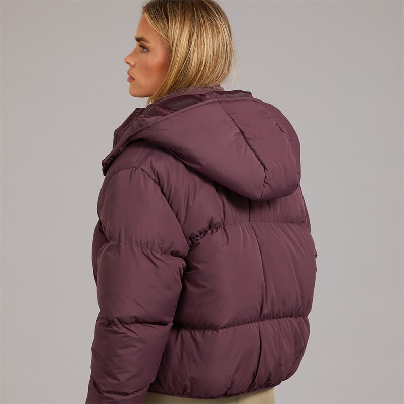 Brave Soul Womens Bunny Short Puffer Jacket Cherry Laquer - Image 2