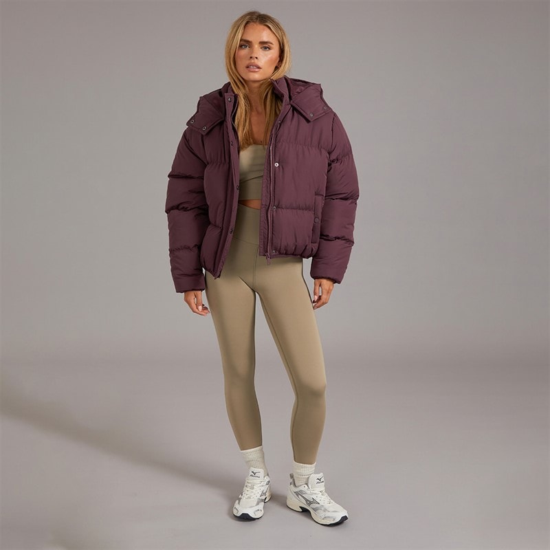 Brave Soul Womens Bunny Short Puffer Jacket Cherry Laquer - Image 3