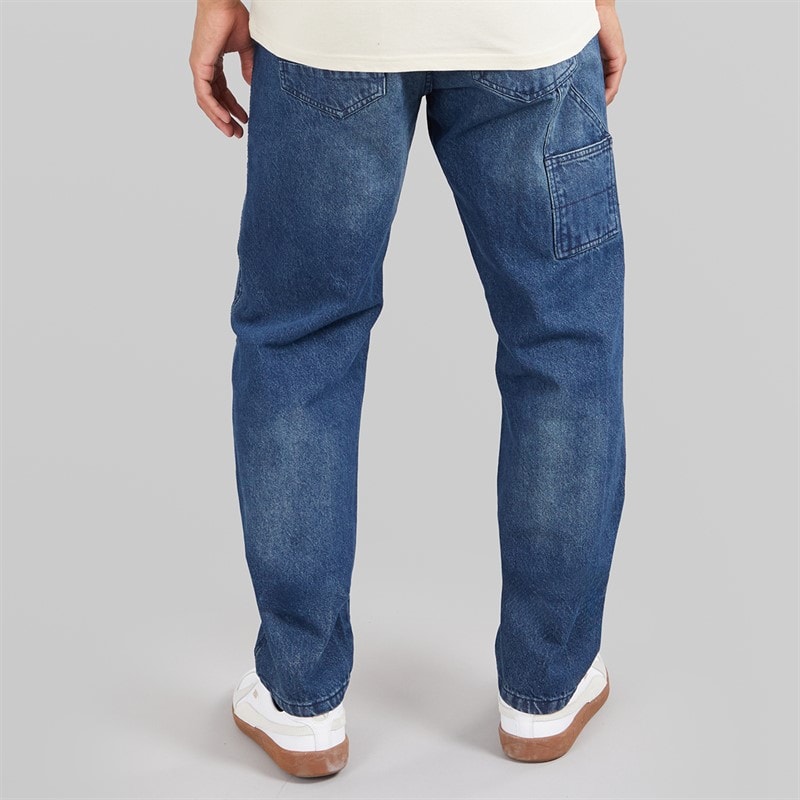 Brave Soul Mens Wide Leg Jeans Mid Blue - Image 2