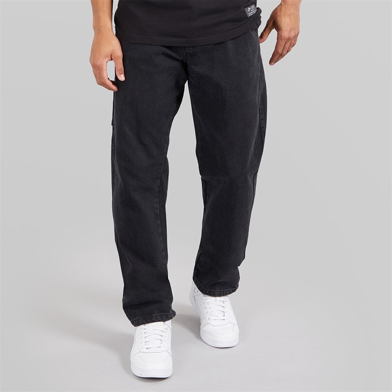 Brave Soul Mens Wide Leg Jeans Charcoal - Image 1