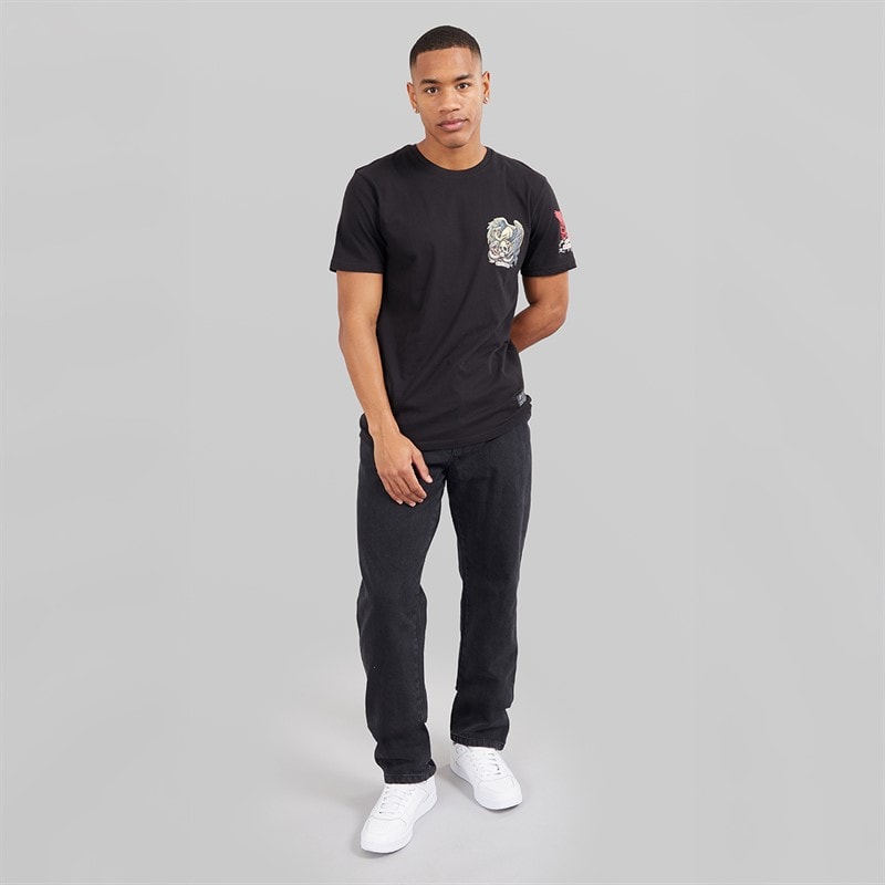 Brave Soul Mens Wide Leg Jeans Charcoal - Image 3