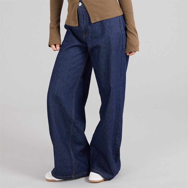 Brave Soul Womens Peyton Wide Leg Jeans Indigo - Image 3