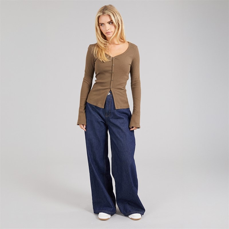 Brave Soul Womens Peyton Wide Leg Jeans Indigo - Image 4