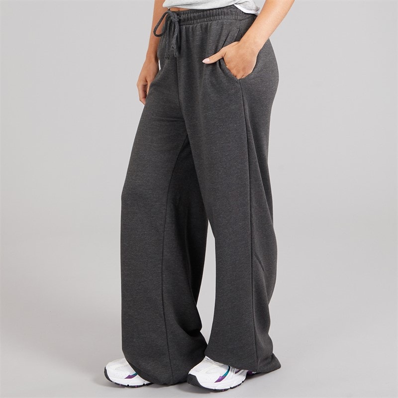 Brave Soul Womens Jemma Wide Leg Joggers Charcoal - Image 3