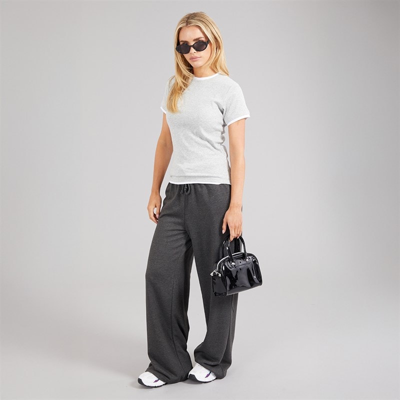 Brave Soul Womens Jemma Wide Leg Joggers Charcoal - Image 4