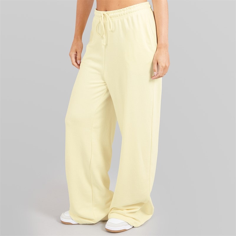 Brave Soul Womens Jemma Wide Leg Joggers Lemon - Image 3
