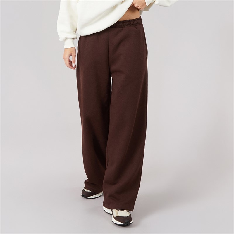 Brave Soul Womens Jemma Wide Leg Joggers Chocolate