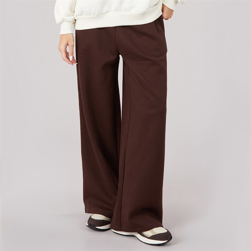Brave Soul Womens Jemma Wide Leg Joggers Chocolate - Image 3