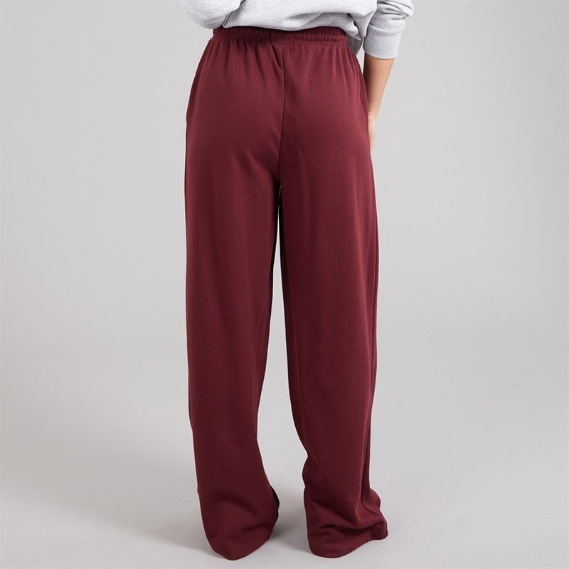 Brave Soul Womens Jemma Wide Leg Joggers Burgundy - Image 2