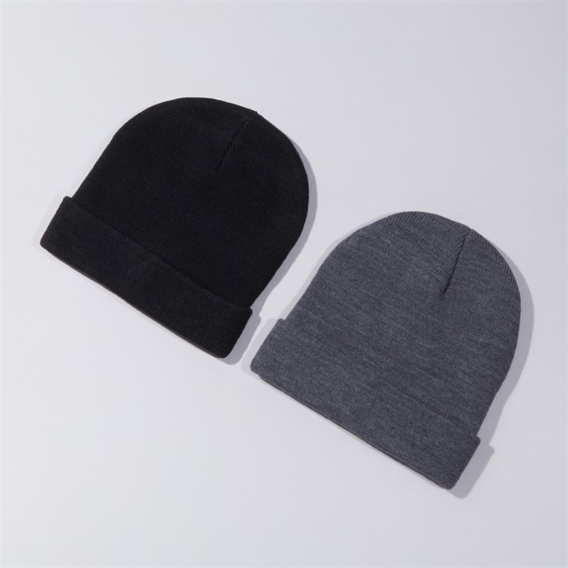 Brave Soul Mens Two Pack Beanies Black/Charcoal
