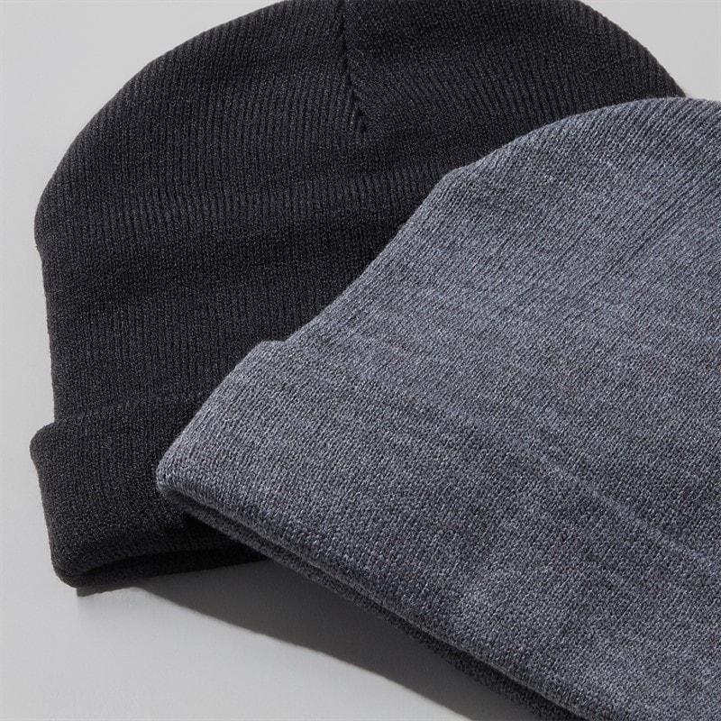 Brave Soul Mens Two Pack Beanies Black/Charcoal - Image 2