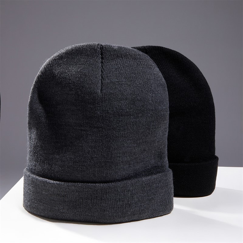 Brave Soul Mens Two Pack Beanies Black/Charcoal - Image 3