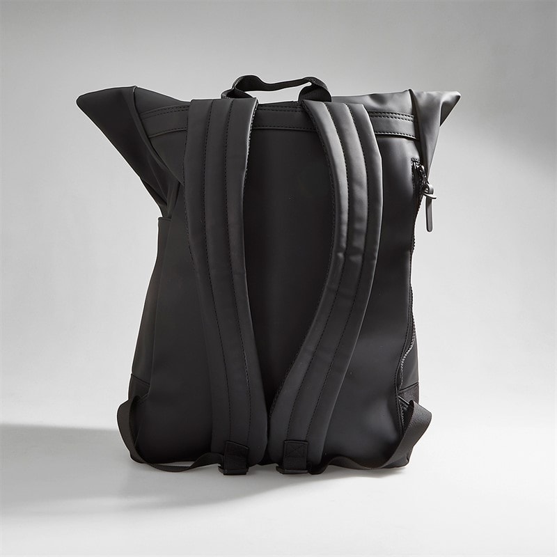 Brave Soul Mens Noel Roll Top Rubberised Backpack Black - Image 3