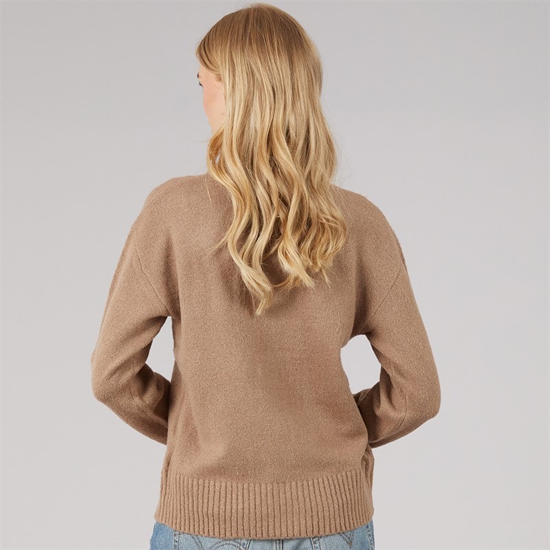 Brave Soul Womens Keaton Crew Neck Jumper Mink - Image 2