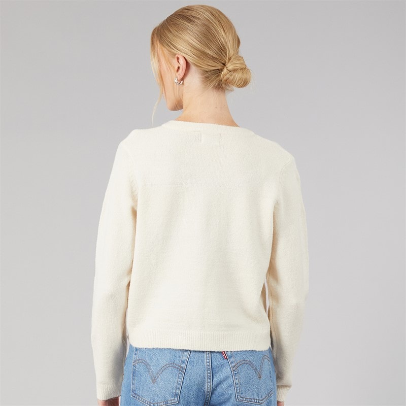 Brave Soul Womens Pearl Bow Cardigan Ivory - Image 2