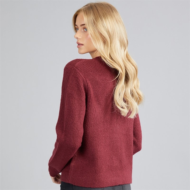 Brave Soul Womens Akly Sequin Bow Cardigan Wine - Image 2