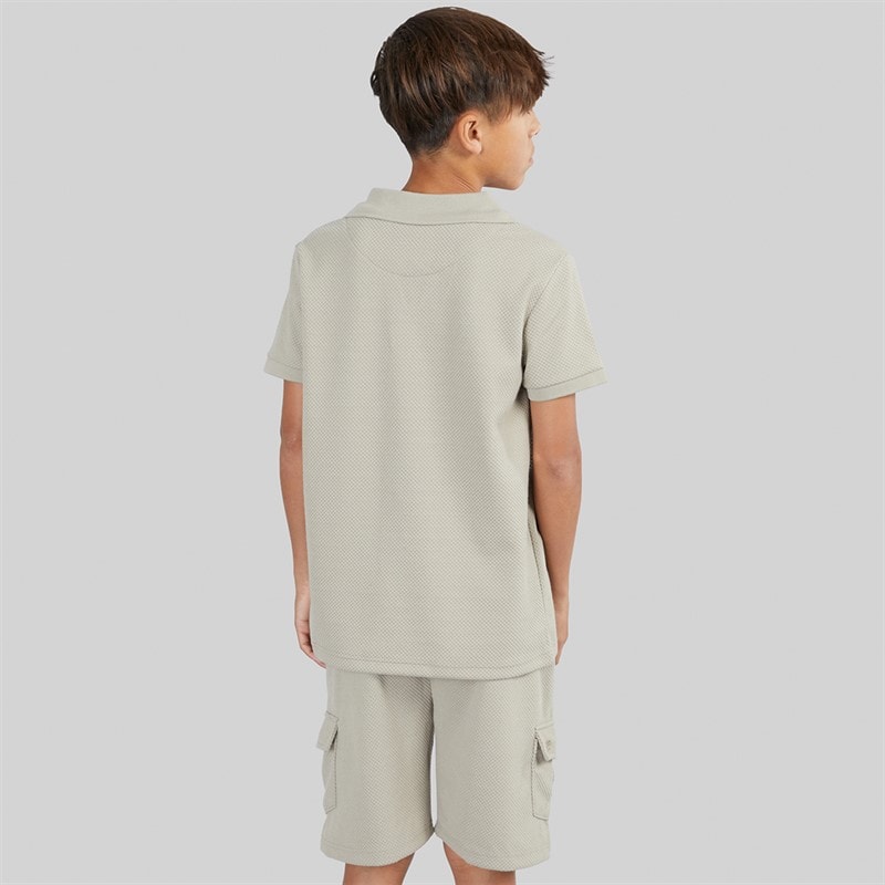 Brave Soul Boys Cadby Polo Shirt And Shorts Set Light Sand - Image 2