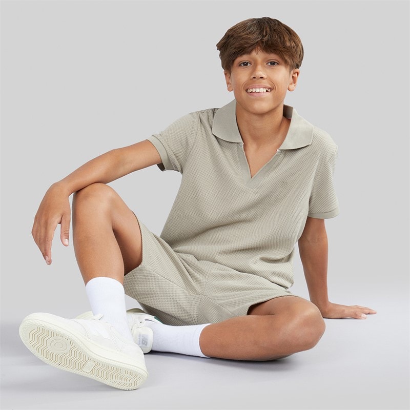 Brave Soul Boys Cadby Polo Shirt And Shorts Set Light Sand - Image 4