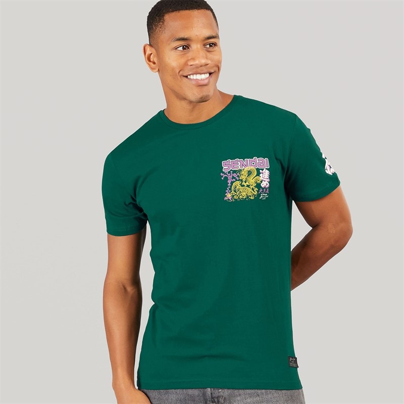 Brave Soul Mens Kovu T-Shirt Green - Image 2