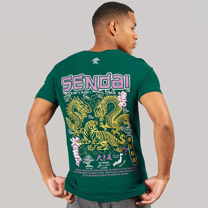 Brave Soul Mens Kovu T-Shirt Green - Image 3