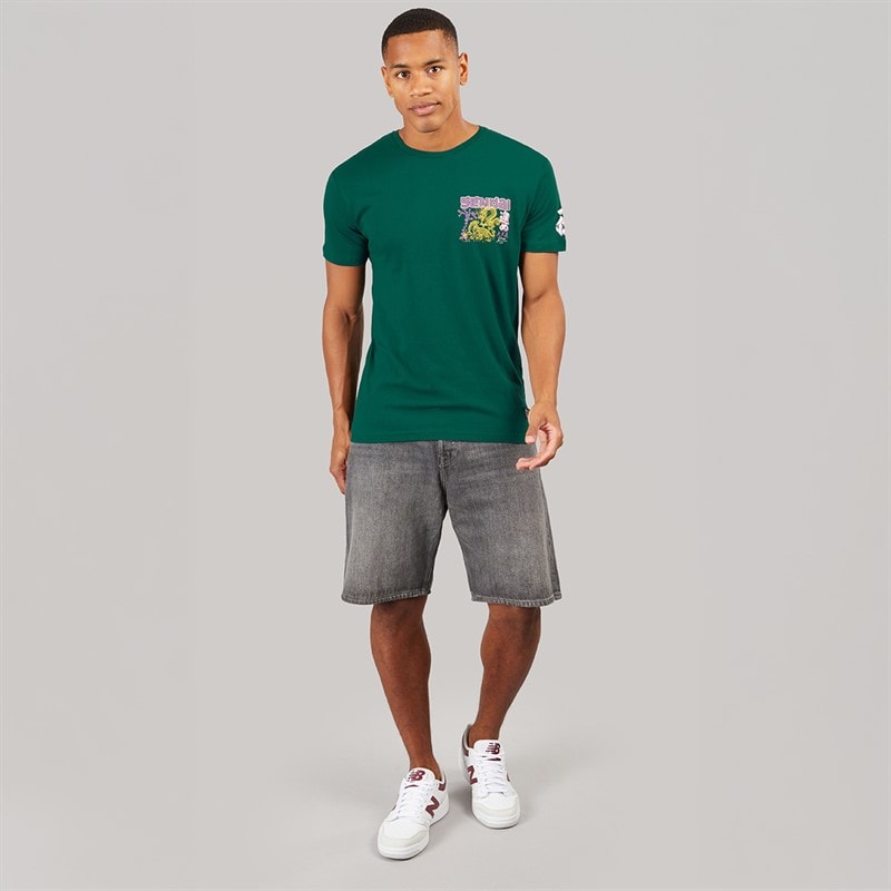 Brave Soul Mens Kovu T-Shirt Green - Image 4