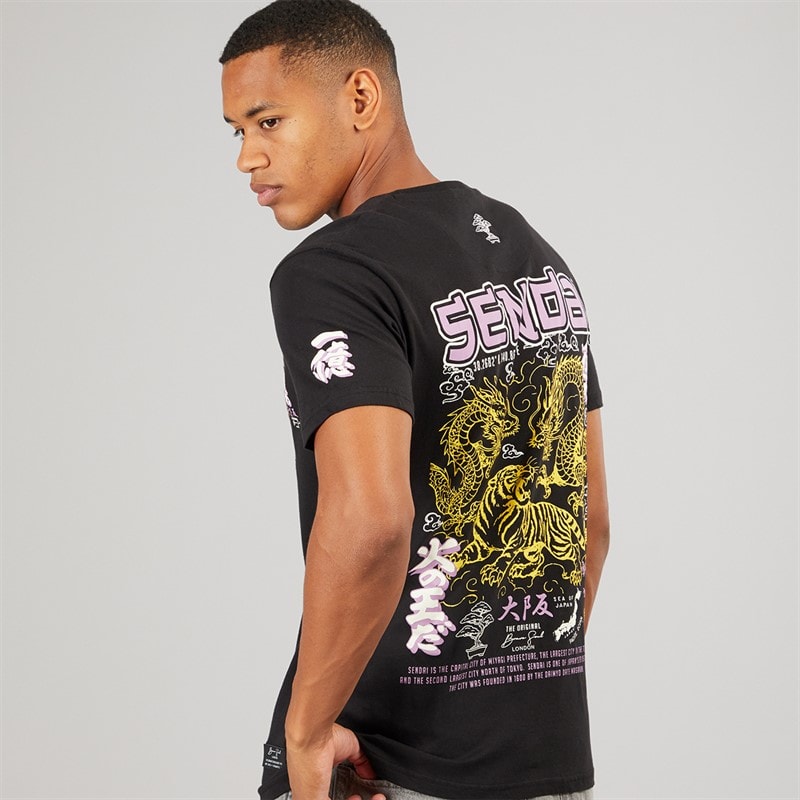 Brave Soul Mens Kovu T-Shirt Jet Black - Image 1