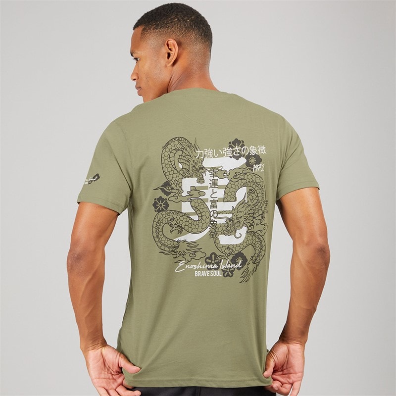 Brave Soul Mens Perceval T-Shirt Sage - Image 1