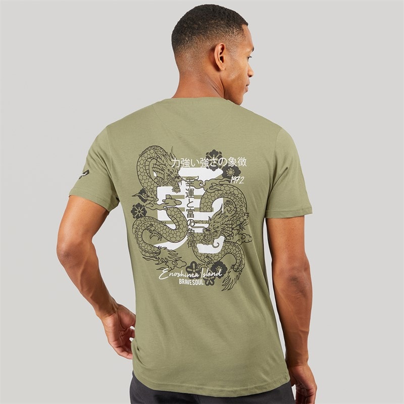 Brave Soul Mens Perceval T-Shirt Sage - Image 3
