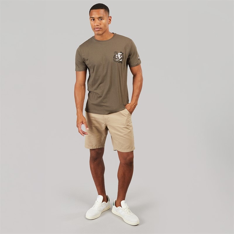 Brave Soul Mens Perceval T-Shirt Taupe - Image 4