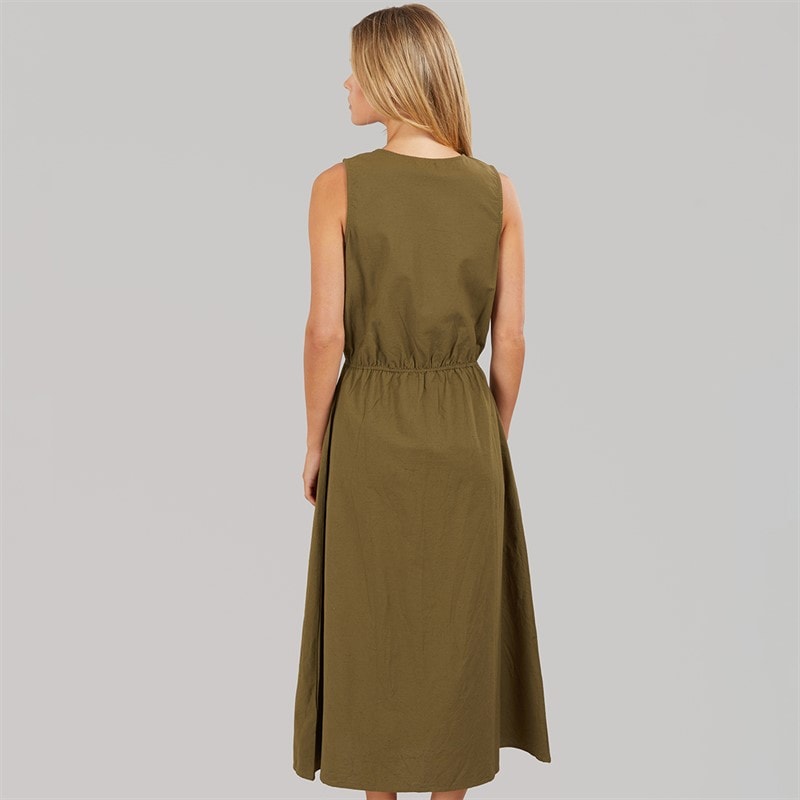 Brave Soul Womens Emy Button Down Midi Dress Khaki - Image 2